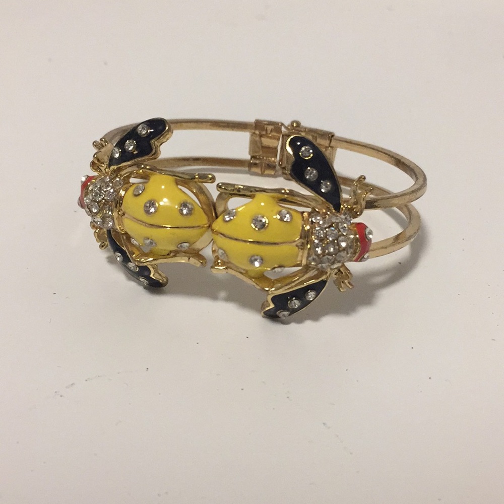 Crystal and Enamel Bug Bracelet